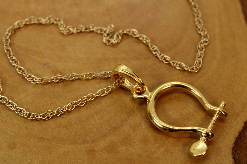 Gold Sailboat Shackle Necklace made in 14kt Gold Vermeil