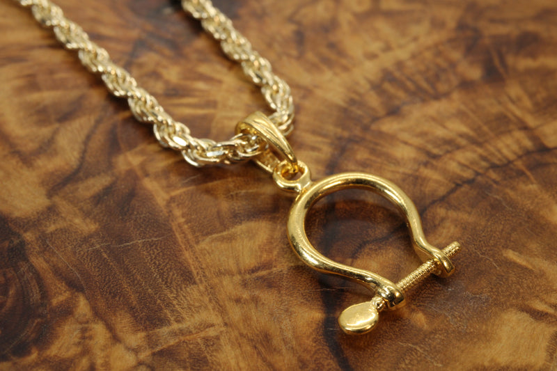 Gold Sailboat Shackle Necklace made in 14kt Gold Vermeil