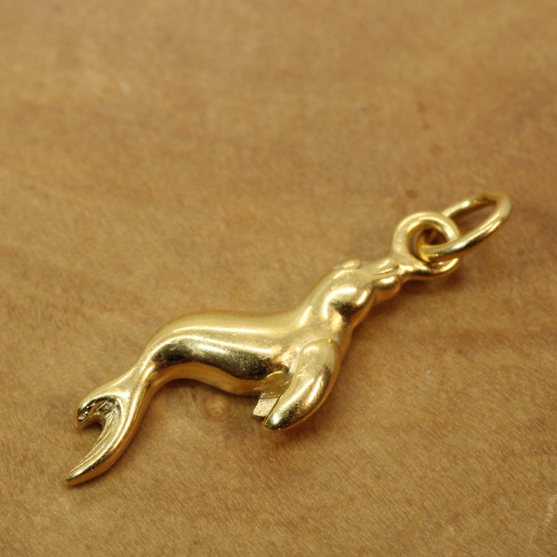 Gold Seal or Sea Lion Necklace made in 14kt gold vermeil for him or her
