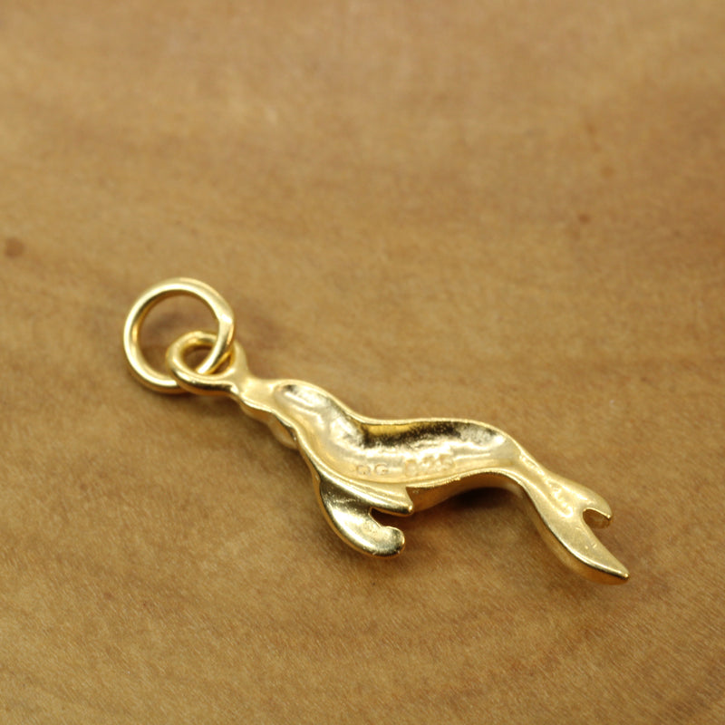 Gold Seal or Sea Lion Necklace made in 14kt gold vermeil for him or her
