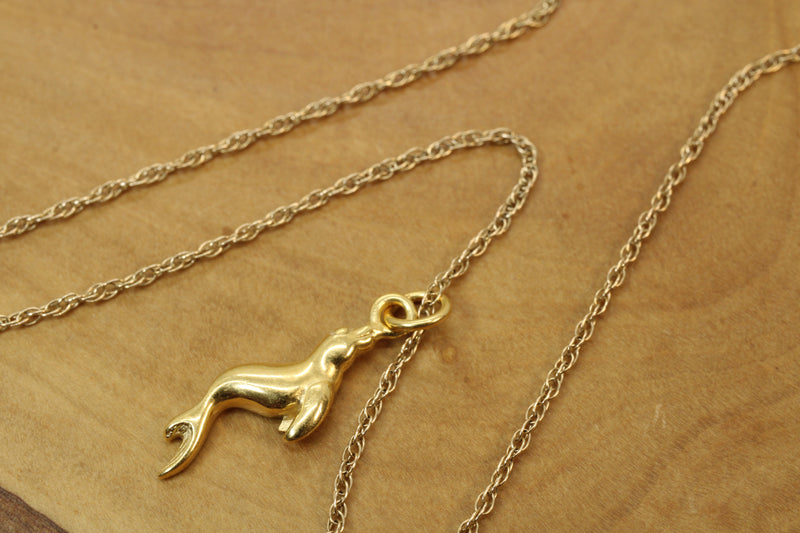 Gold Seal or Sea Lion Necklace made in 14kt gold vermeil for him or her