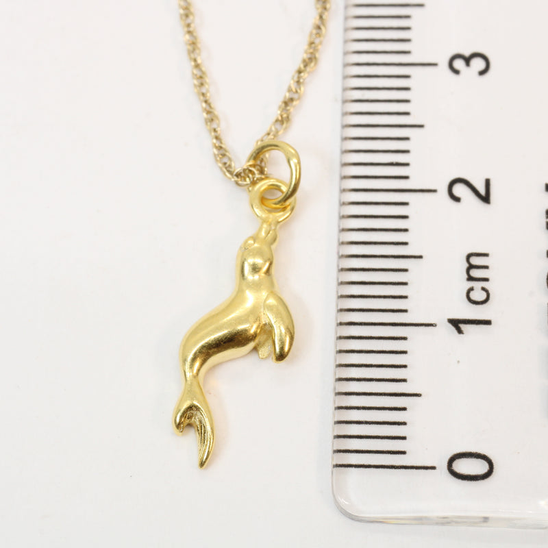 Gold Seal or Sea Lion Necklace made in 14kt gold vermeil for him or her