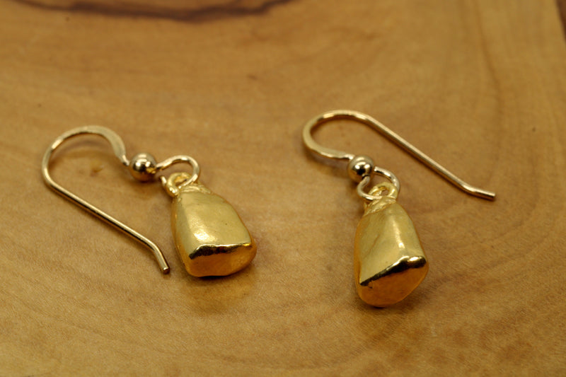 Gold Corn Kernal Earrings with 14kt Gold Vermeil Seed Corn