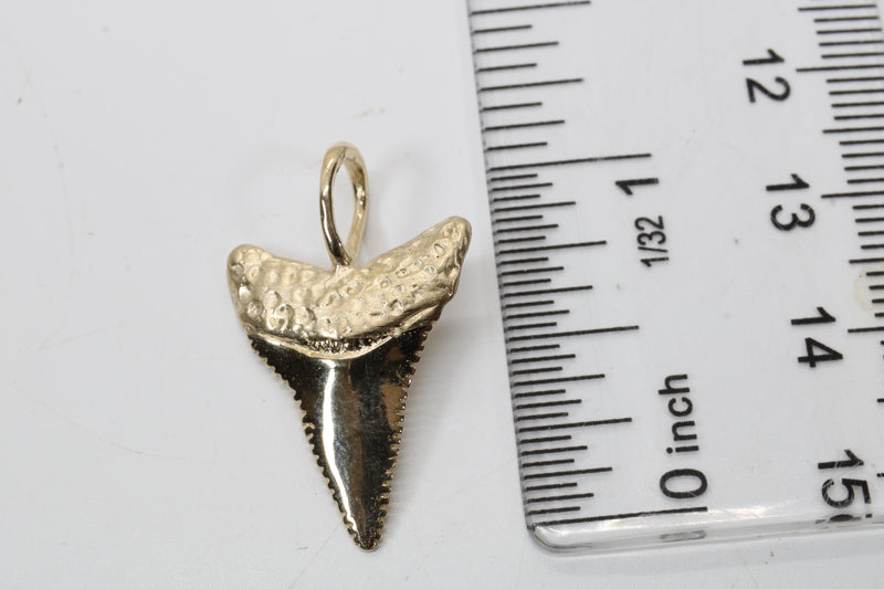 Large 14kt Gold Shark Tooth Necklace for him or her made in real 14kt gold