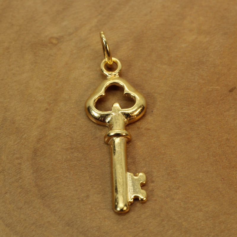 Gold Small Key Necklace made in 14kt gold vermeil for him or her