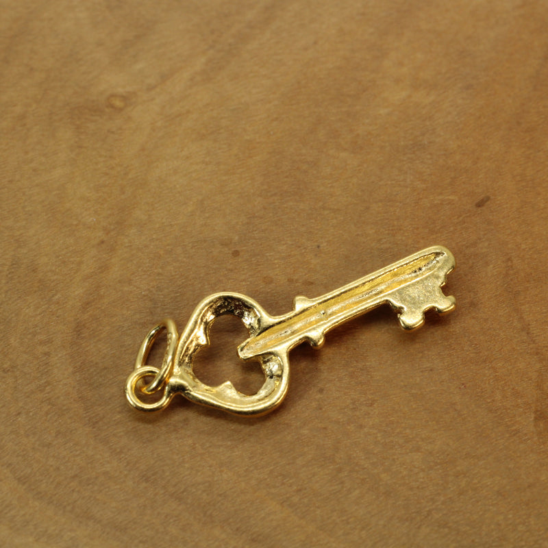 Gold Small Key Necklace made in 14kt gold vermeil for him or her