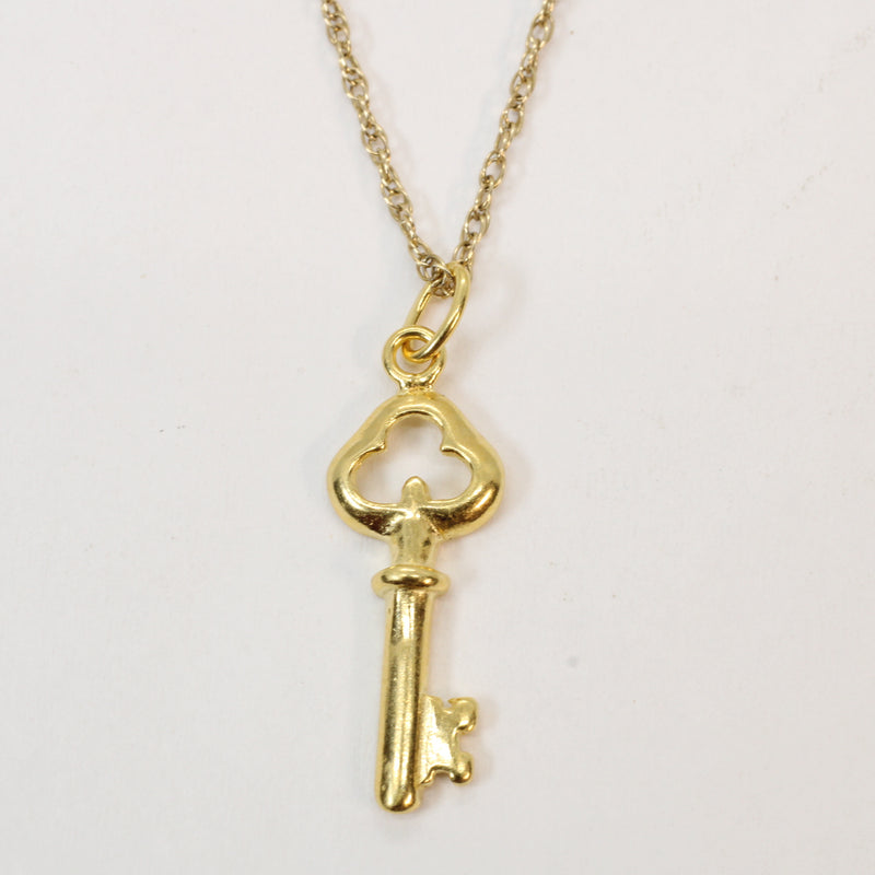 Gold Small Key Necklace made in 14kt gold vermeil for him or her