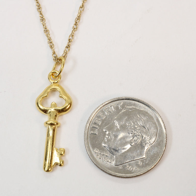 Gold Small Key Necklace made in 14kt gold vermeil for him or her