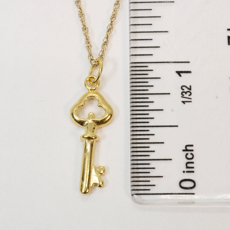 Gold Small Key Necklace made in 14kt gold vermeil for him or her