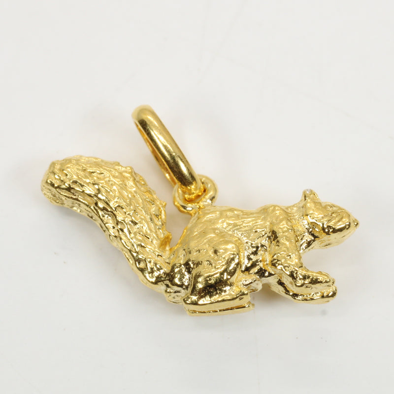 Gold Squirrel Necklace for him or her made in gold vermeil