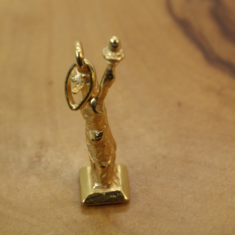 Gold Statue of Liberty Necklace for him or her made in 14kt gold vermeil