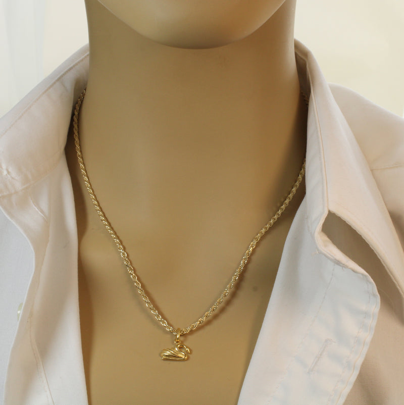 Gold Elegant Swan Necklace in 14kt Gold Vermeil for him or her