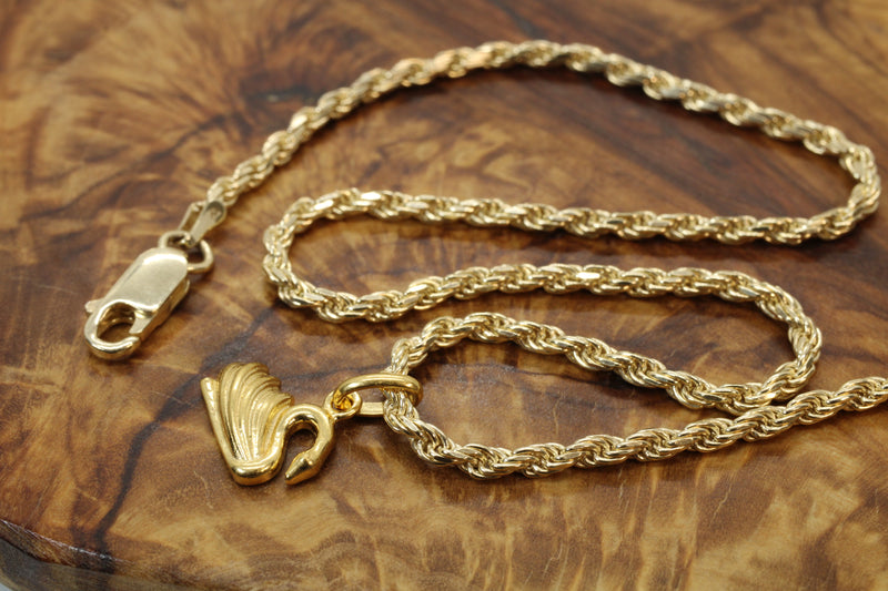 Gold Elegant Swan Necklace in 14kt Gold Vermeil for him or her