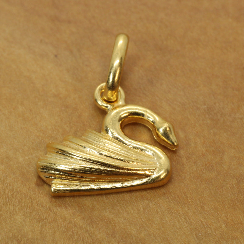 Gold Elegant Swan Necklace in 14kt Gold Vermeil for him or her