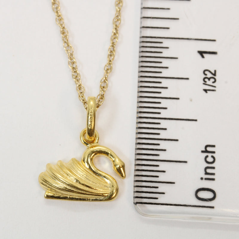 Gold Elegant Swan Necklace in 14kt Gold Vermeil for him or her
