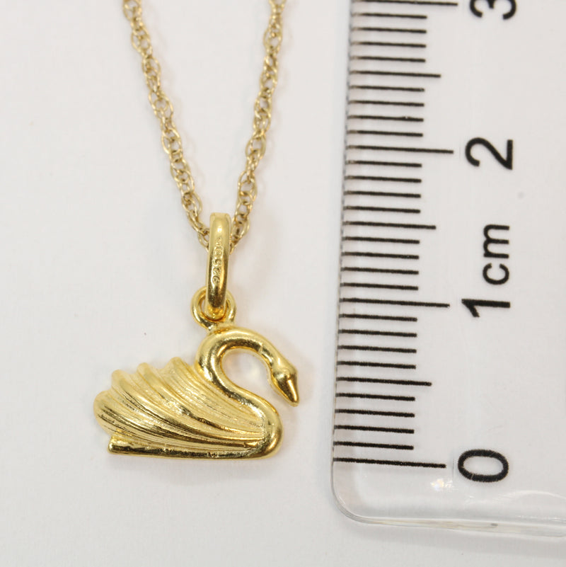 Gold Elegant Swan Necklace in 14kt Gold Vermeil for him or her