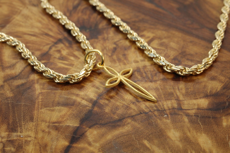 Gold Pointed Passion Cross Necklace for him or her made in gold vermeil
