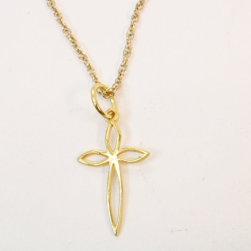 Gold Pointed Passion Cross Necklace for him or her made in gold vermeil