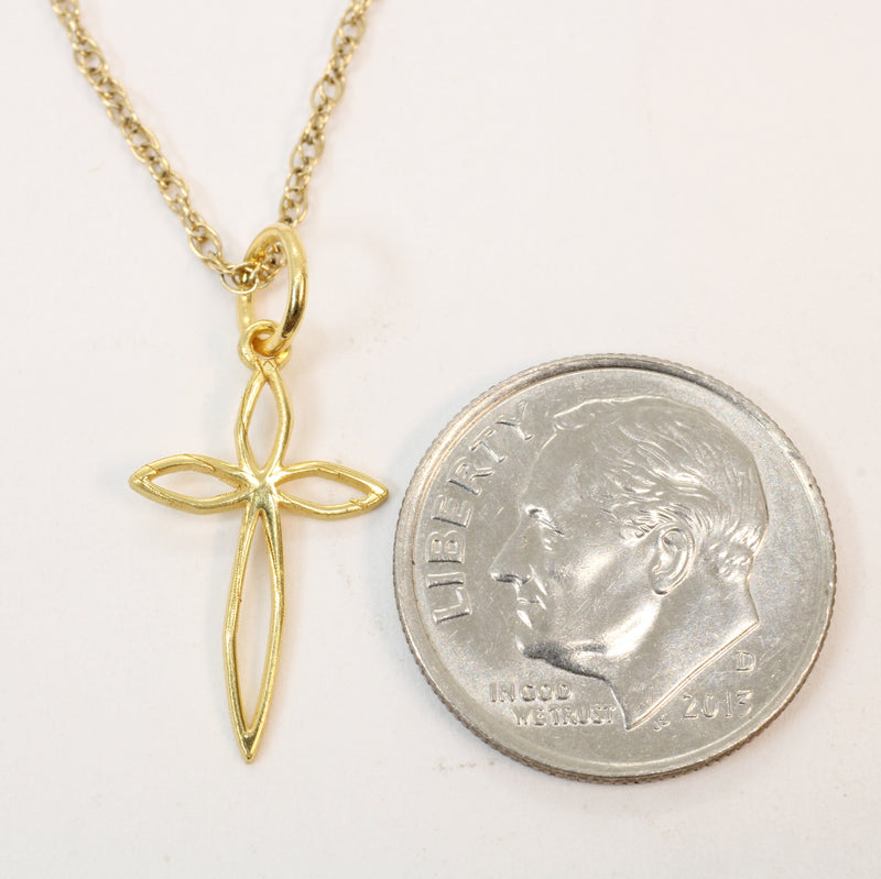 Gold Pointed Passion Cross Necklace for him or her made in gold vermeil
