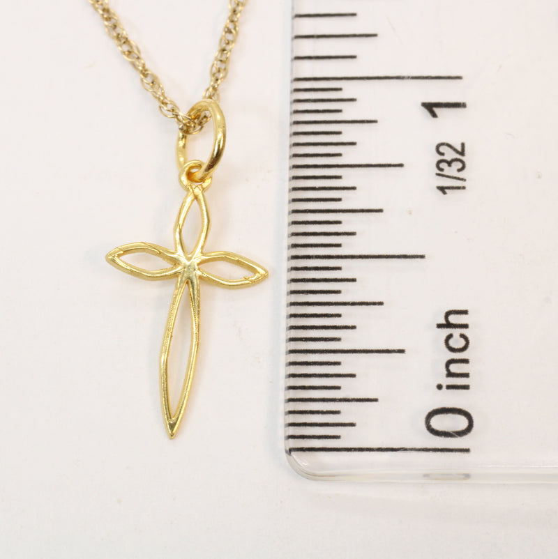 Gold Pointed Passion Cross Necklace for him or her made in gold vermeil