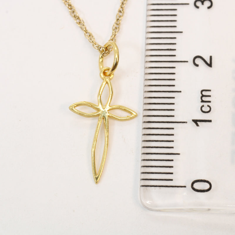 Gold Pointed Passion Cross Necklace for him or her made in gold vermeil