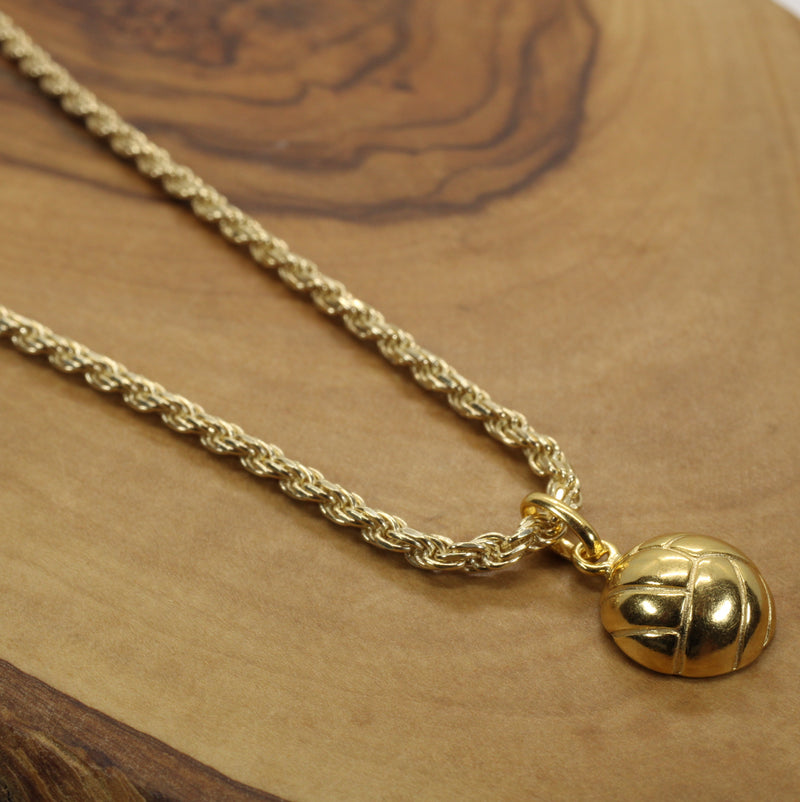 Gold Volleyball Necklace for him or her made in 14kt gold vermeil