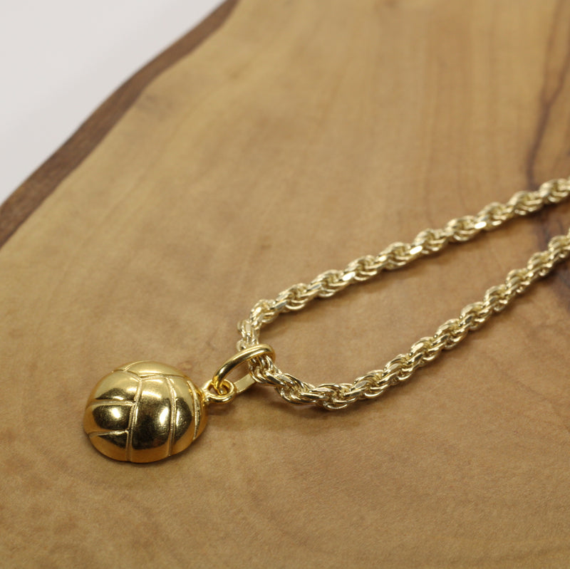 Gold Volleyball Necklace for him or her made in 14kt gold vermeil