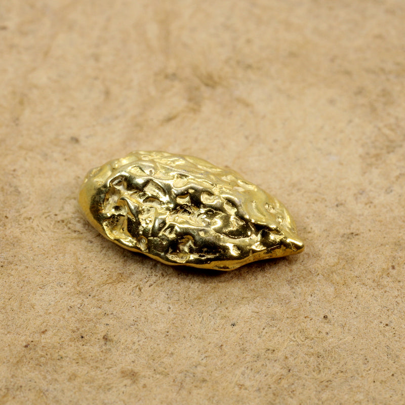 Gold Walnut Tie Tack or Pin for man or woman made in 14kt gold vermeil