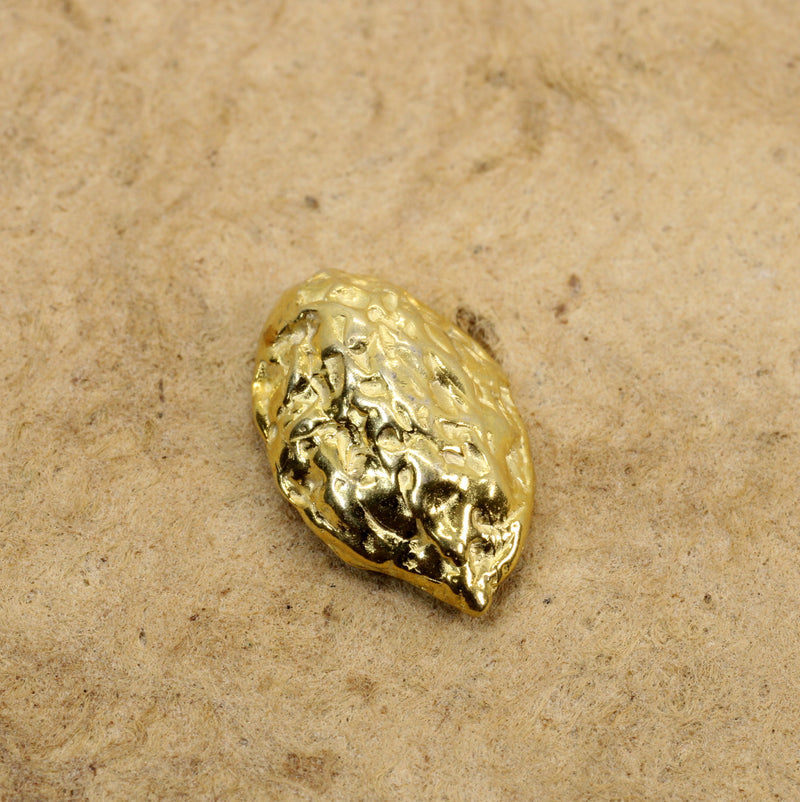 Gold Walnut Tie Tack or Pin for man or woman made in 14kt gold vermeil