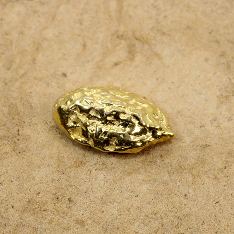 Gold Walnut Tie Tack or Pin for man or woman made in 14kt gold vermeil