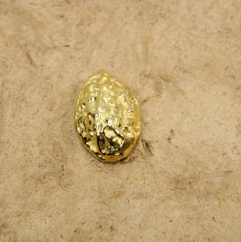 Gold Walnut Tie Tack or Pin for man or woman made in 14kt gold vermeil