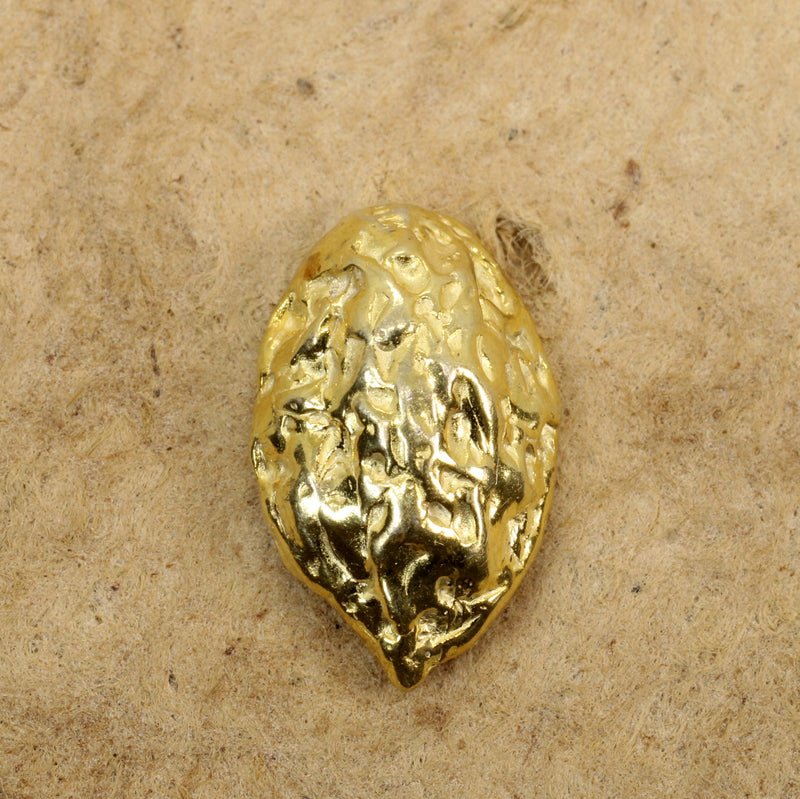 Gold Walnut Tie Tack or Pin for man or woman made in 14kt gold vermeil