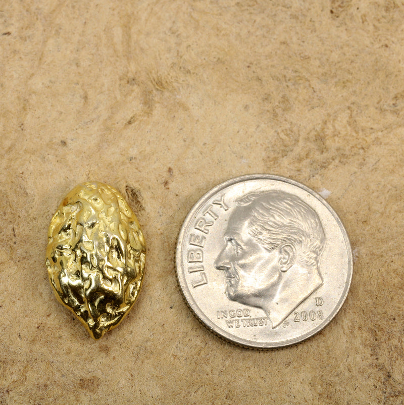 Gold Walnut Tie Tack or Pin for man or woman made in 14kt gold vermeil