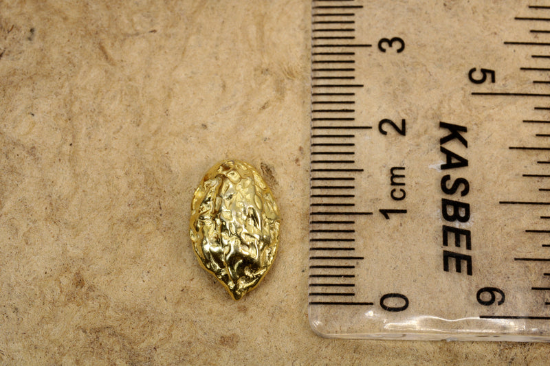 Gold Walnut Tie Tack or Pin for man or woman made in 14kt gold vermeil