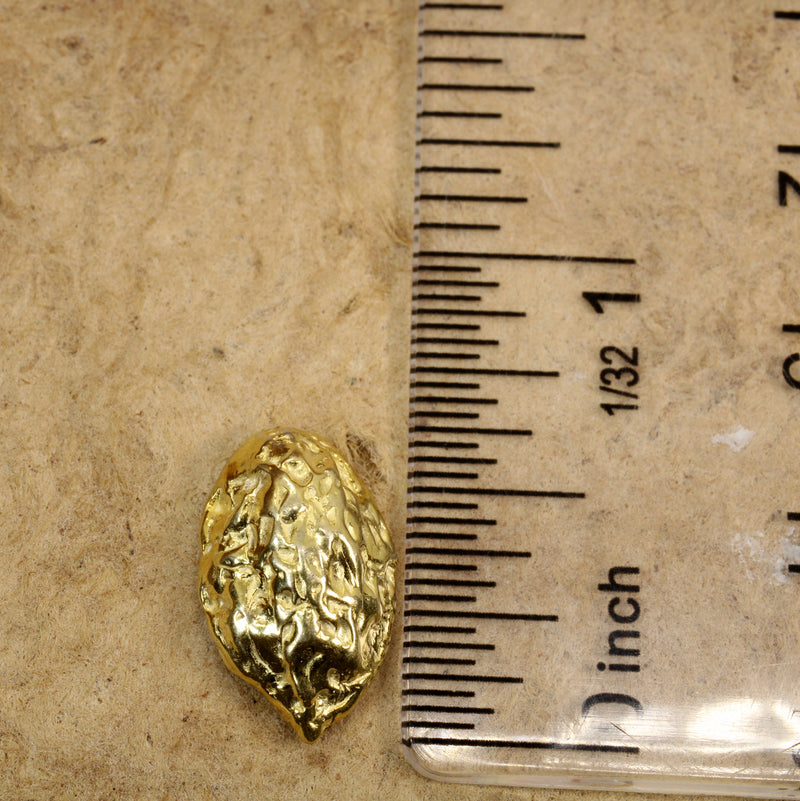 Gold Walnut Tie Tack or Pin for man or woman made in 14kt gold vermeil
