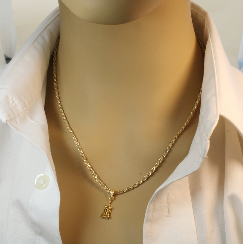 Gold Wine Bottle Corkscrew Necklace made in 14kt gold vermeil