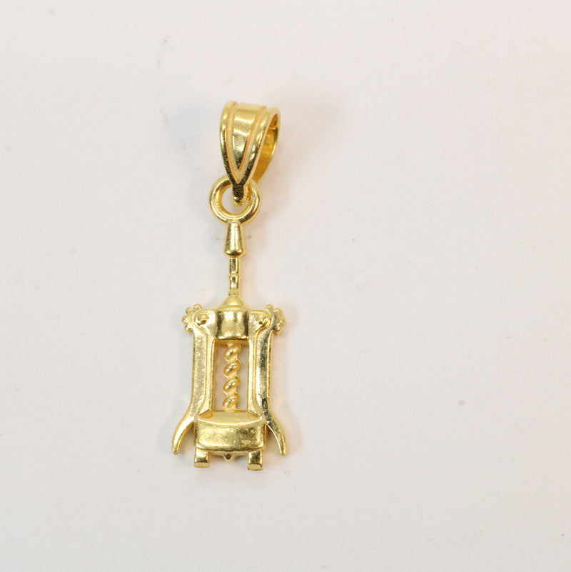 Gold Wine Bottle Corkscrew Necklace made in 14kt gold vermeil