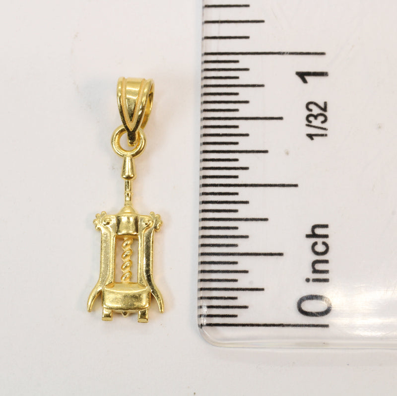 Gold Wine Bottle Corkscrew Necklace made in 14kt gold vermeil