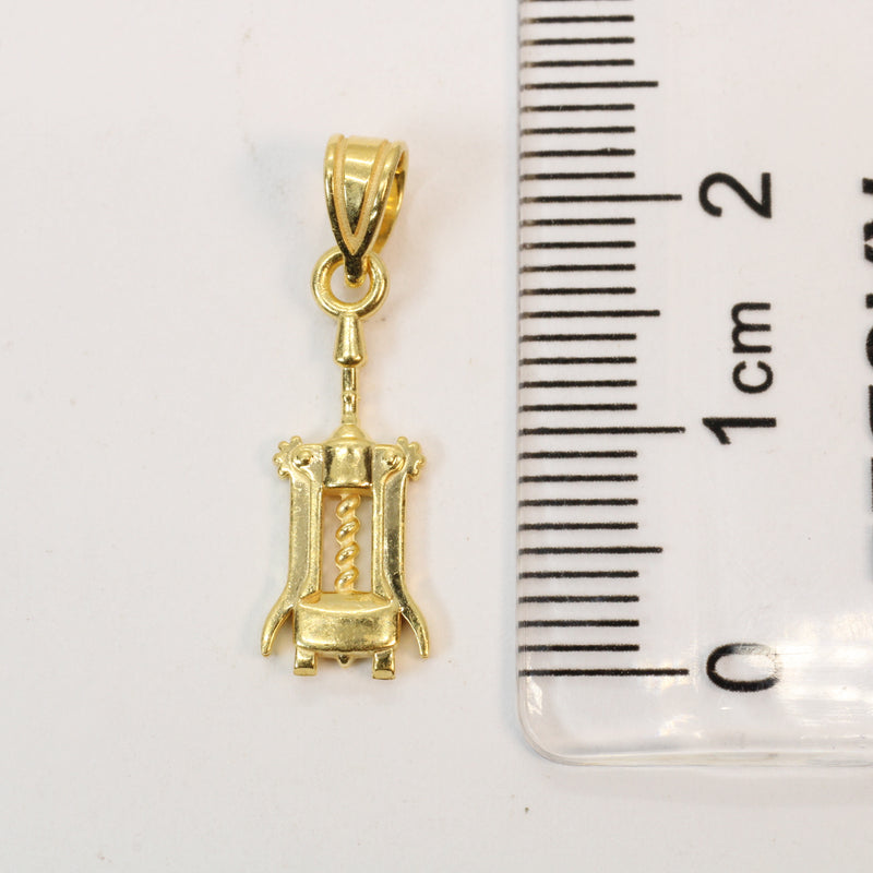 Gold Wine Bottle Corkscrew Necklace made in 14kt gold vermeil