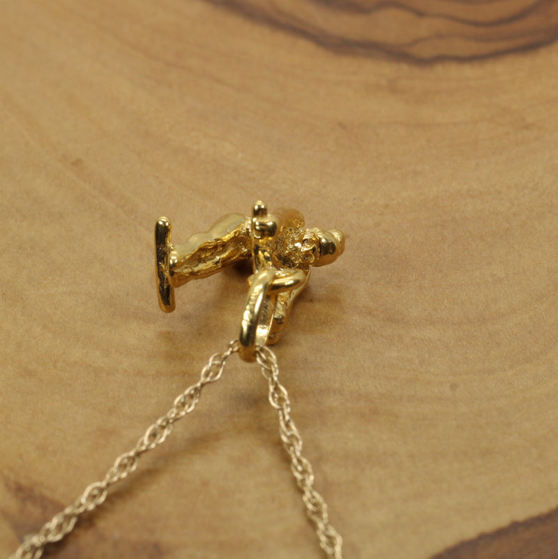 Gold Uneven Bars Gymnast necklace made in 14kt gold Vermeil