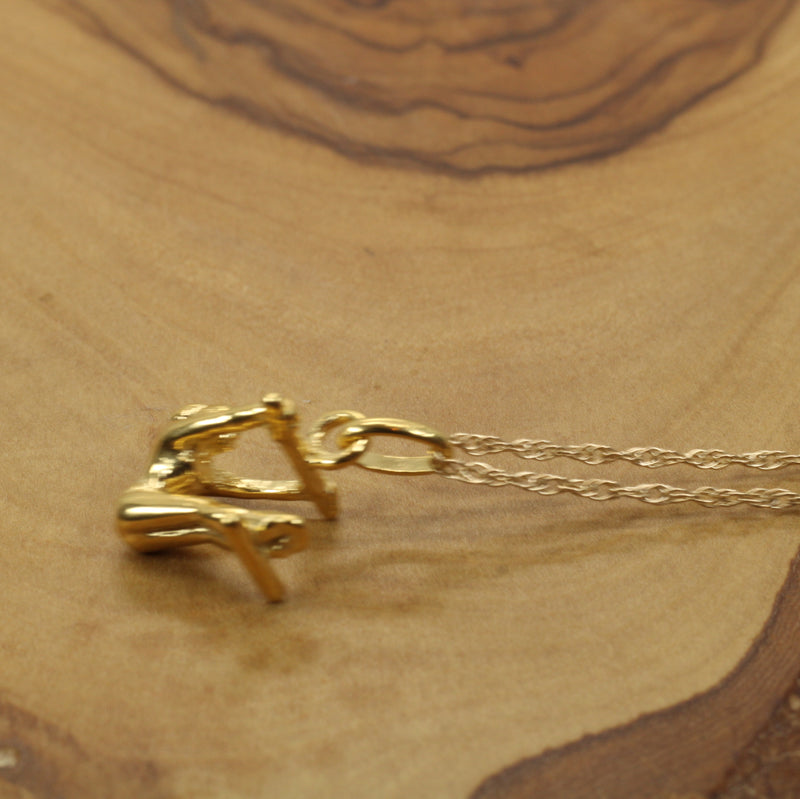Gold Uneven Bars Gymnast necklace made in 14kt gold Vermeil