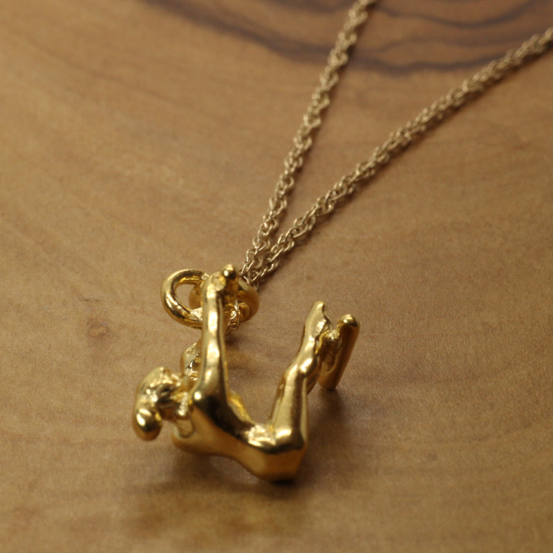 Gold Uneven Bars Gymnast necklace made in 14kt gold Vermeil