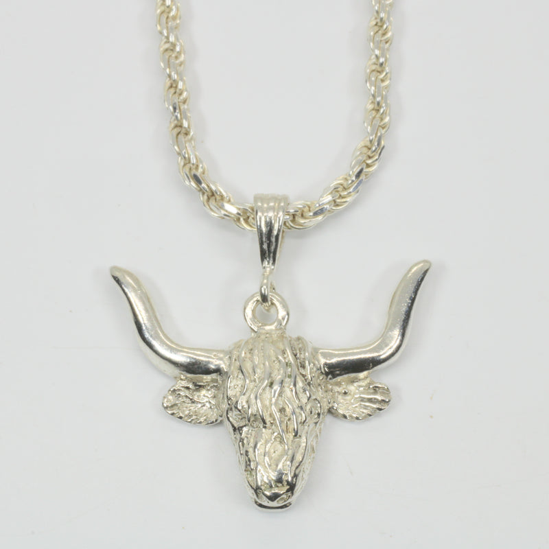 Highland Cattle Necklace made in solid 925 Sterling Silver for Him or Her