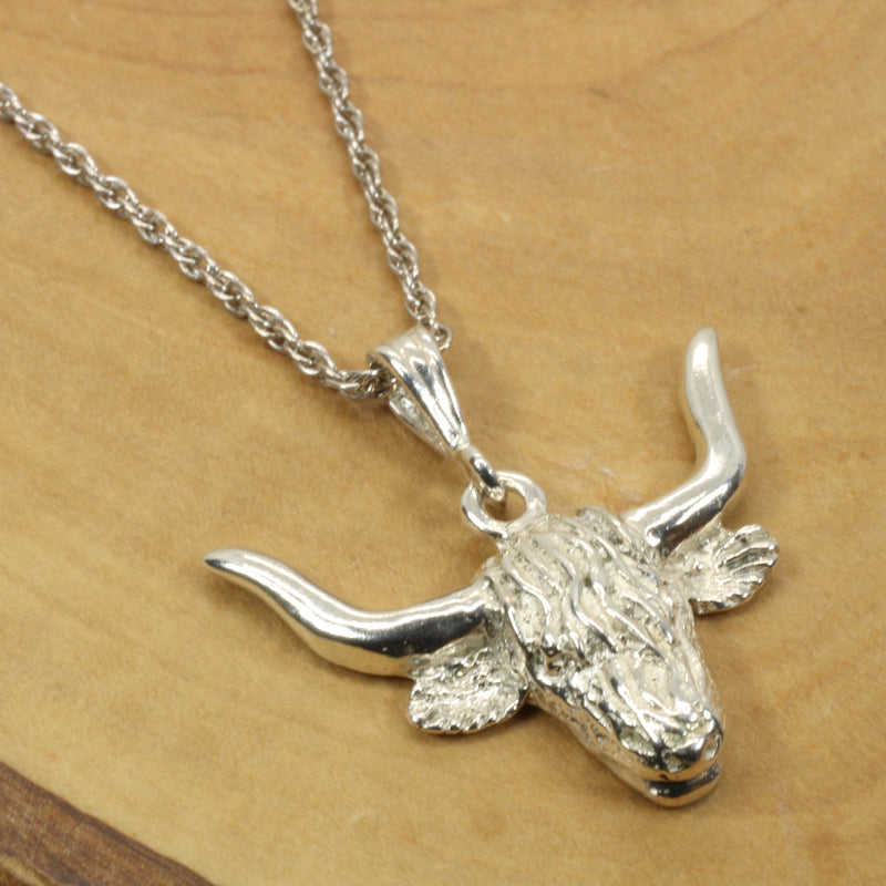 Highland Cattle Necklace made in solid 925 Sterling Silver for Him or Her