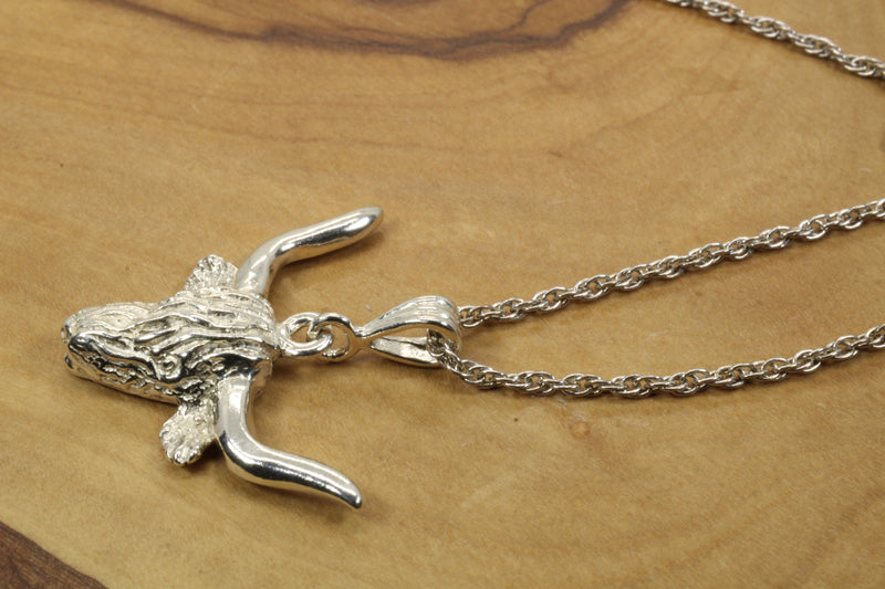 Highland Cattle Necklace made in solid 925 Sterling Silver for Him or Her