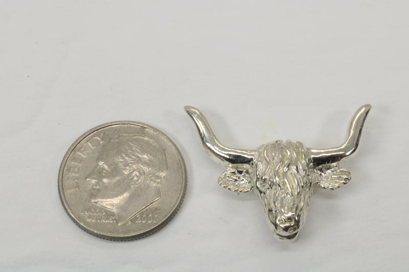 Highland Cattle Tie Tack or Pin made in solid 925 Sterling Silver for Him or Her