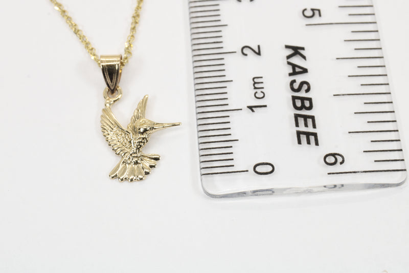 Real 14kt Gold Hummingbird Necklace for her