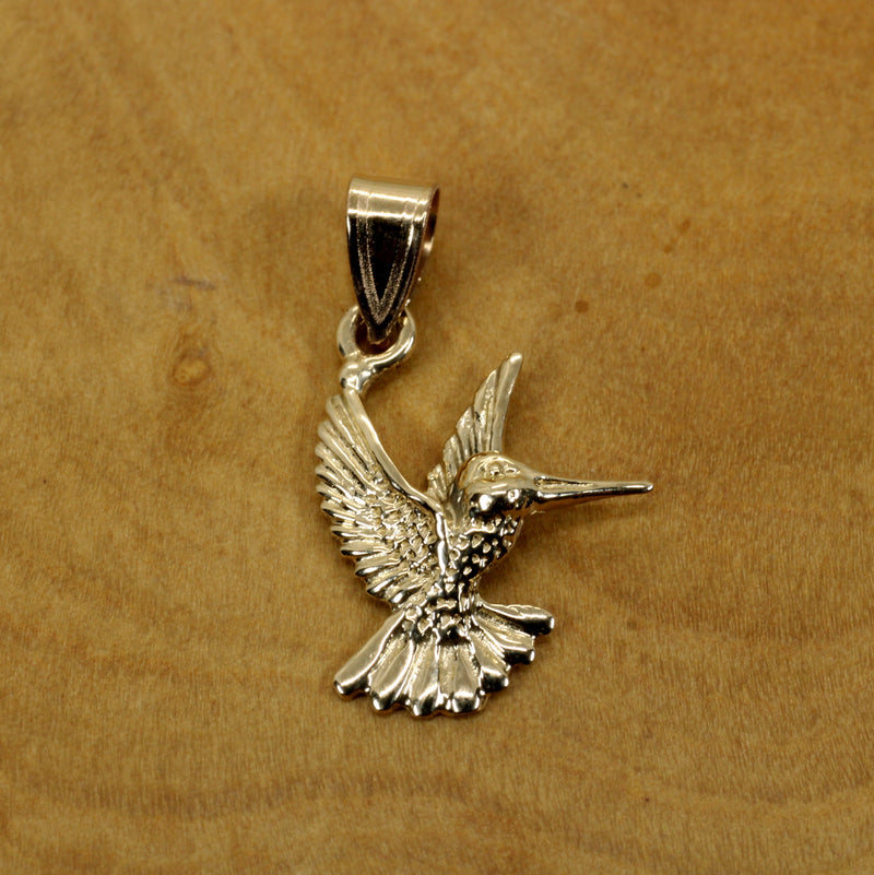 Real 14kt Gold Hummingbird Necklace for her