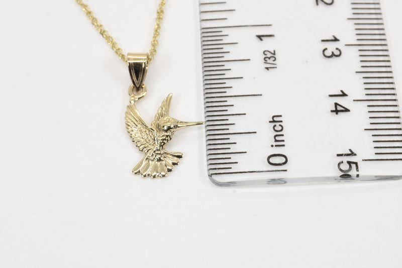 Real 14kt Gold Hummingbird Necklace for her