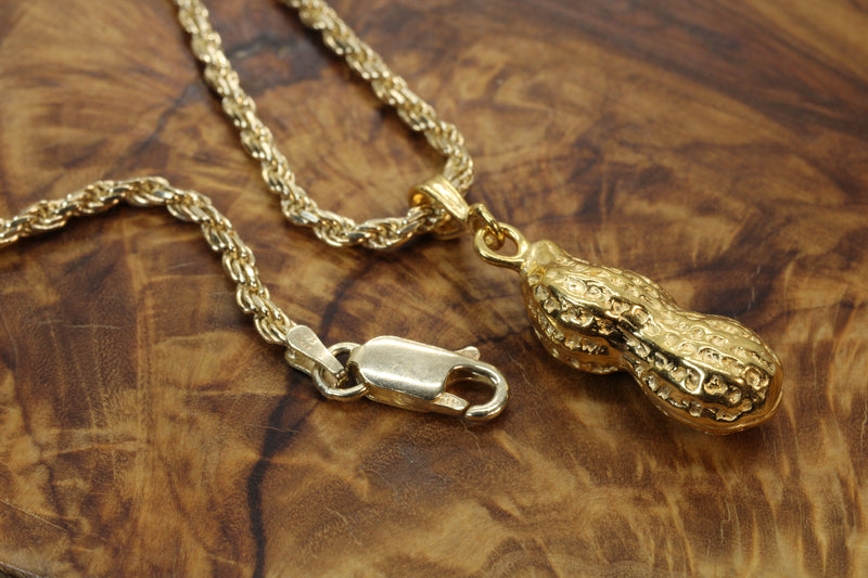 Gold Vermeil Peanut Necklace in Large size for new mom gift